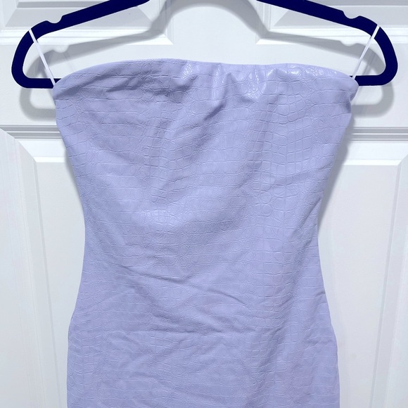 NWOT Naked Wardrobe Crocodile Collection Croc Embossed Strapless Mini Dress - Picture 5 of 8